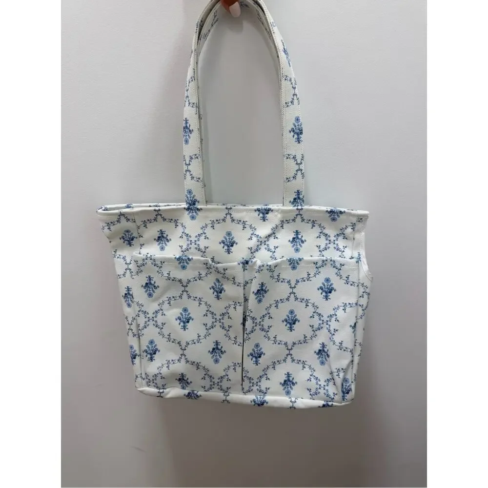 NWT Rare Hill House Pet Tote in Blue Trellis